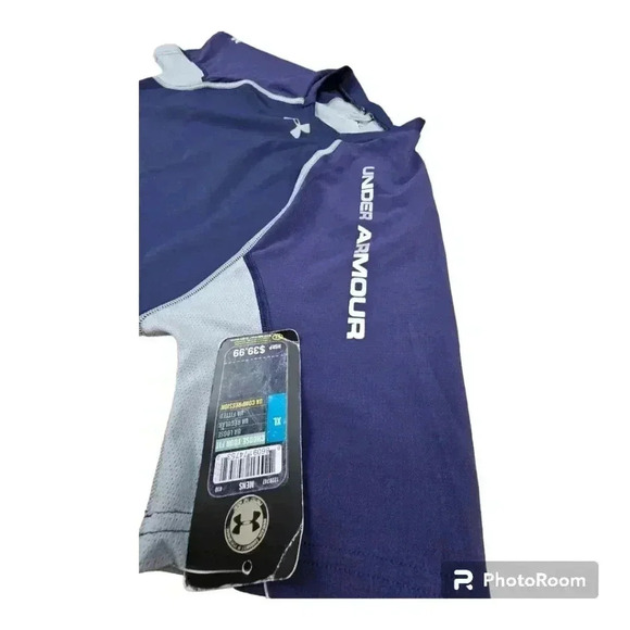Under Armour HeatGear Compression Short sleeved shirt Blue&Gay #1228747 XL - Picture 5 of 9